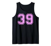 39 Número Treinta y Nueve Deportes Varsity College Girl Matching Camiseta sin Mangas