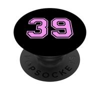 39 Número Treinta y Nueve Deportes Varsity College Girl Matching PopSockets PopGrip Adhesivo