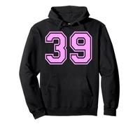 39 Número Treinta y Nueve Deportes Varsity College Girl Matching Sudadera con Capucha