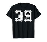 39 Número Treinta y Nueve Equipos Deportes Grunge Varsity Matching Camiseta