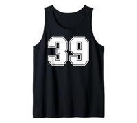 39 Número Treinta y Nueve Equipos Deportivos gráfico Varsity Matching Camiseta sin Mangas
