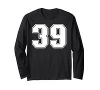 39 Número Treinta y Nueve Equipos Deportivos gráfico Varsity Matching Manga Larga