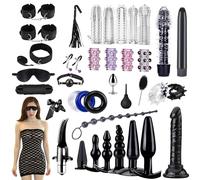 39 Piezas SM Bondage Kit, Qoosea Set de Juguetes Eroticos Sexuales para Parejas con Plug Anal Butt Plug Estimulador Prostata y Sexual Esposas, BDSM Restraints Kits Uego Sexual para Principiantes