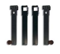 39102 Negras - Pata somier 250x35x35mm.con Ruedas Juego 4