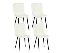 39F FURNITURE DREAM - Juego de 4 sillas ergonómicas de Estilo escandinavo, Comedor, Dormitorio, Oficina y Sala de Estar, Blanco, 44 x 54 x 87 cm, Tejido