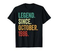 39th Birthday Gifts for Men Women Awesome Since October 1986 Camiseta