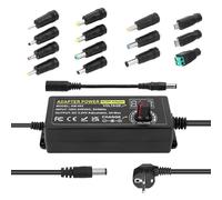 3A 72 Adaptador de Corriente Ajustable, Adaptador Universal de Corriente AC/DC 3V~24V Ajustable,Convertidor de 100V-240V AC a DC con 14 Puntas y Cable de polaridad de Corriente - 3A Máx