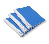 3A - Juego de 3 protectores de documentos A4 (120 vistas, polipropileno, opaco, personalizable, 60 fundas transparentes, color azul