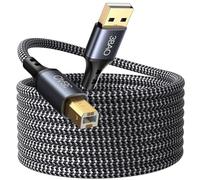 3BAO Cable de impresora USB de 5 m, largo USB 2.0 tipo A macho a B macho, cable de escáner trenzado de nailon para HP/Dell/Canon/Lexmark/Xerox/Brother/Samsung, etc.