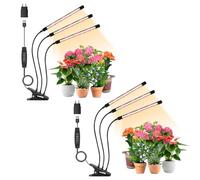 3cabezas Lámpara de planta LED, luz de planta, luz de planta 3000K 5000K 660nm luz de crecimiento de espectro completo para plantas de interior con temporizador,3 modos de luz para verduras