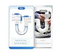 3Conjunto Colector de Condensado de 3/4 de Pulgada, Colector de PVC en Forma de U para Aires Acondicionados HVAC, Drena Eficazmente el Agua de