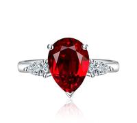 3ct Pear Water Drop en forma de lágrima Cubiconia Promise Promise de compromiso de halo Anillo de eternidad para mujeres 925 Bandas de novia de plata esterlina MOISSANITE BACIA BACIA Boda ABIERTA