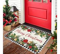 3D 1pc mas Dog Mat: Merry & Bright, Holiday Indoor and Outdoor Rear Front Door Welcome Mat Winter Door Mat.-40x60cm