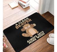 3D A Clean Beaver Always Gets More Food Anti-Slip Floor Mat Carpet Rug for Kitchen Entrance Home Balcony Footpad Mats-50x80cm