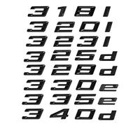 3D ABS Car Trunk Letter Emblem Sticker Badge Decal，Compatible with 3 Series 320i 325i 328i 330e 335d 318d E46 E90 E91 E92 F30 F31 F34 G20(Gloss Black,340d)