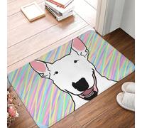 3D Alfombra Animal Non-Slip Rug Doormat Living Room Mat Bull Terrier Cute Dog Pet Balcony Carpet Entrance Door Decorative-50x80cm
