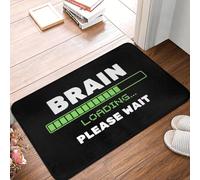 3D Alfombra Carga de Cerebro, por Favor Espere, Felpudo, Antideslizante de Cocina, de baño, jardín, Suelo del Garaje, Puerta de Entrada, 50x80cm