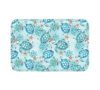 3D Alfombra Carrera hacia la Seguridad Tapete de Tortuga Marina Antideslizante de baño de Cocina Jardín Garaje Suelo Puerta de Entrada -40x60cm