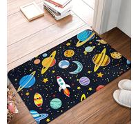3D Alfombra Dibujos Animados adorables: Space Planet, Puerta de Suelo, de baño de Cocina, Felpudo Antideslizante Exterior, de Entrada al jardín, 50x80cm