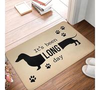 3D Alfombra Divertido teckel Retro ha Sido un día Largo Felpudo Antideslizante Entrada baño Puerta de Cocina Felpuda de jardín de jardín Mofeta Reposiera-40x60cm