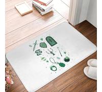 3D Alfombra Emblema Serpiente Serpiente Casa Ambiciosa Astuta Antideslizante Verde para Entrada a la Cocina Dormitorio Alfombrillas para los pies-40x60cm