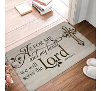 3D Alfombra Es para mí y mi casa, serviremos a The Lord: Felpudo, baño, Antideslizante, de Cocina, jardín, Puerta del Garaje, Suelo, de la Entrada, 40x60cm