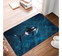 3D Alfombra Felpudo Delantero con patrón de Orca Orca, Felpudo Antideslizante Interior de Secado rápido, de Entrada del salón-50x80cm