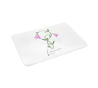 3D Alfombra Flores Silvestres nórdicas Lino Gemelos Flores Rosas Bonitas Felpudos Antideslizantes Florales Felpudos de Suelo Entrada al baño Tapetes para los pies-60x90cm