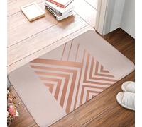 3D Alfombra geométrica Antideslizante Luxe Rosa y Cobre de Suelo Cojín para Entrada a la Cocina Casas Casas Tapetes para los pies-60x90cm