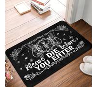 3D Alfombra Gracioso, por Favor, Muere Antes de Entrar Puerta Suelo Felpudas de Cocina Antideslizante Felpudo Interior Dormitorio Balcón Reposapiés-50x80cm