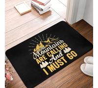 3D Alfombra Las montañas Llaman y Debo irme Felpudo Antideslizante Cocina de baño jardín Garaje Suelo Puerta de Entrada -60x90cm