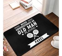 3D Alfombra Nunca Subestimes a un Anciano Jugando al Tenis de Padel, Felpudo Antideslizante, felpuda Exterior, de Entrada, 60x90cm