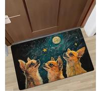 3D Alfombra Un trozo de Cielo Nocturno y de Cocina con patrón de Perro, Antideslizante, Cocina de Entrada, salón, lavandería, del baño-50x80cm