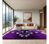 3D Alfombras Impresas Hojas De Vid De Ensueño Con Forma De Corazón, 120 x 180 cm Lavable Alfombra Impresa - Rug Salon Pelo Corto - tapete Antideslizante para habitación juvenil, Lavanda Púrpura