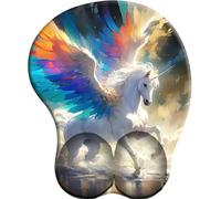 3D Alfombrilla de ratón con reposamuñecas Licorne ailée colorée Alfombrilla de ratón con cojín de Gel Alfombrilla de ratón ergonómica para Ordenador portátil
