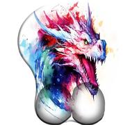 3D Alfombrilla de Ratón Ergonómica con Reposamuñeca Gel Dragon en colère à l'encre de Couleur Almohadilla para Ratón Antideslizante Base de Goma Mouse Pad Juego para Ordenador Oficina Laptop