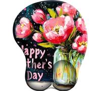 3D Alfombrilla de Ratón Ergonómica con Reposamuñeca Gel Fête Des Mères Rose Dans UNE Bouteille Almohadilla para Ratón Antideslizante Base de Goma Mouse Pad Juego para Ordenador Oficina Laptop