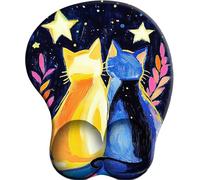 3D Alfombrilla de Ratón Ergonómica con Reposamuñeca Gel Les Amoureux Des Chats Sous Les étoiles 1 Almohadilla para Ratón Antideslizante Base de Goma Mouse Pad Juego para Ordenador Oficina Laptop