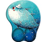 3D Alfombrilla de Ratón Ergonómica con Reposamuñeca Gel Poisson portant un Chapeau Almohadilla para Ratón Antideslizante Base de Goma Mouse Pad Juego para Ordenador Oficina Laptop
