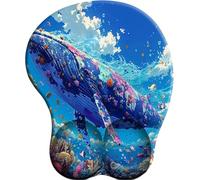 3D Alfombrilla de Ratón Ergonómica con Reposamuñeca Gel UNE baleine tombe Dans la mer de Corail Almohadilla para Ratón Antideslizante Base de Goma Mouse Pad Juego para Ordenador Oficina Laptop