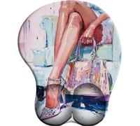 3D Alfombrilla de ratón ergonómica con reposamuñecas de Gel Dame Rose con Base de Goma Antideslizante Apta para Ordenador Oficina hogar