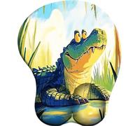 3D Alfombrilla de ratón ergonómica con reposamuñecas de Gel Monsieur Crocodile au Soleil con Base de Goma Antideslizante Apta para Ordenador Oficina hogar