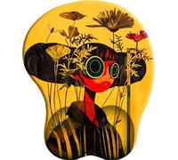 3D Alfombrilla de Ratón Reposamuñecas Ergonómica. Alfombrilla Antideslizante y Lavable. Mouse Pad. Almohadilla de Gel para el Ratón-Fille à la couronne de Fleurs 2