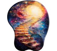 3D Alfombrilla de Ratón Reposamuñecas Ergonómica. Alfombrilla Antideslizante y Lavable. Mouse Pad. Almohadilla de Gel para el Ratón-Escalier Vers Les étoiles