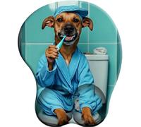 3D Alfombrilla de Ratón Reposamuñecas Ergonómica. Alfombrilla Antideslizante y Lavable. Mouse Pad. Almohadilla de Gel para el Ratón-Peignoir pour Chien se brossant Les dents