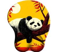 3D Alfombrilla de Ratón Reposamuñecas Ergonómica. Alfombrilla Antideslizante y Lavable. Mouse Pad. Almohadilla de Gel para el Ratón-Rêve de Panda d'automne