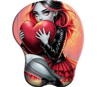 3D Alfombrilla para reposamuñecas para ratón con Material de Silicona La Saint-Valentin Sombre Alfombrilla de Goma Antideslizante para la muñeca para Trabajar y Jugar