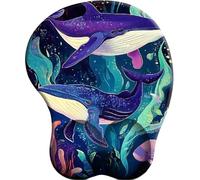 3D Alfombrilla Ratón con Cojín de Muñeca Reposamuñeca Ergonómico Baleine néon Des profondeurs Alfombrilla Base de Goma Antideslizante Mouse Pad Gaming para Trabajadores Y Jugadores