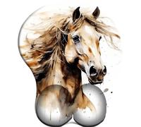 3D Alfombrilla Ratón con Cojín de Muñeca Reposamuñeca Ergonómico Cheval Brun Dans le Vent Alfombrilla Base de Goma Antideslizante Mouse Pad Gaming para Trabajadores Y Jugadores