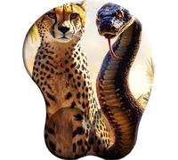 3D Alfombrilla Ratón con Cojín de Muñeca Reposamuñeca Ergonómico Guépard et Python Alfombrilla Base de Goma Antideslizante Mouse Pad Gaming para Trabajadores Y Jugadores